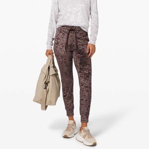 Lululemon ready to crush velvet joggers in coffee
